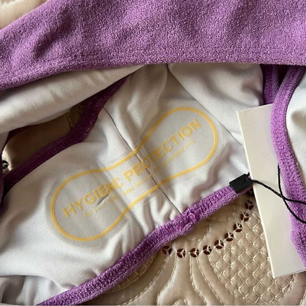 Faithfull The Brand Citra Bikini Bottom in Grape NEW Size 12/XXL